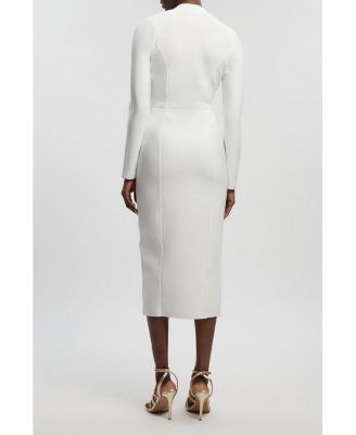 white long sleeve dress macys Winter White Dress