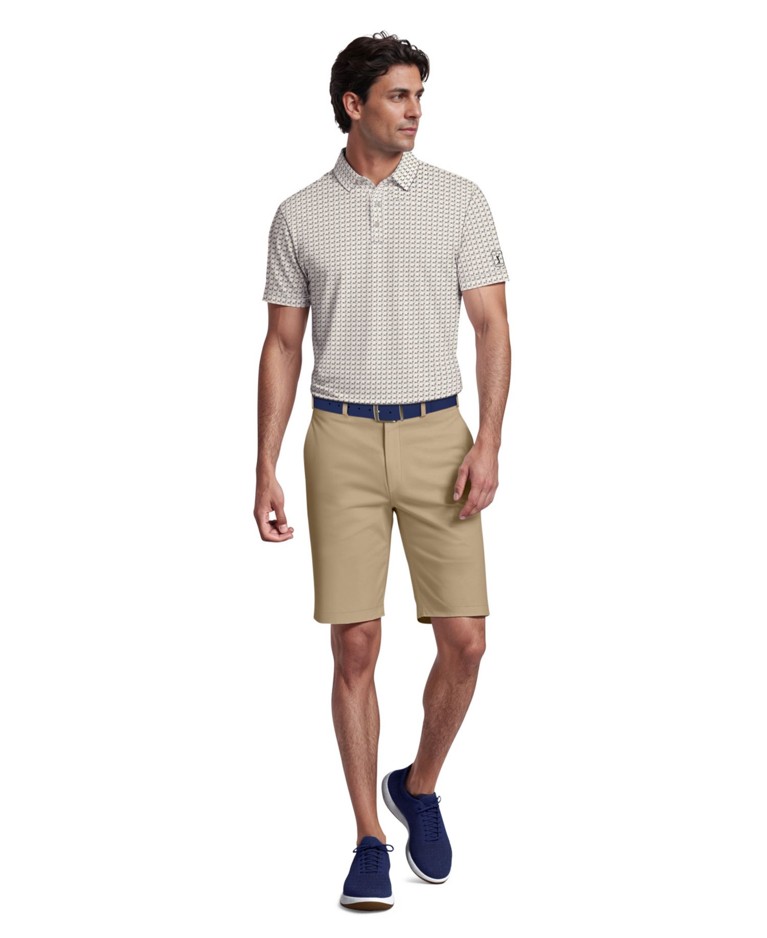 Men's Geometric Cocktail Print Golf Polo Shirt