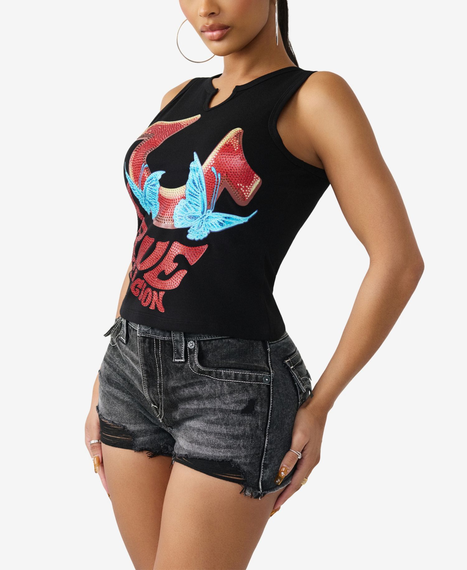 Women's Crystal V-Notch Racer Tank