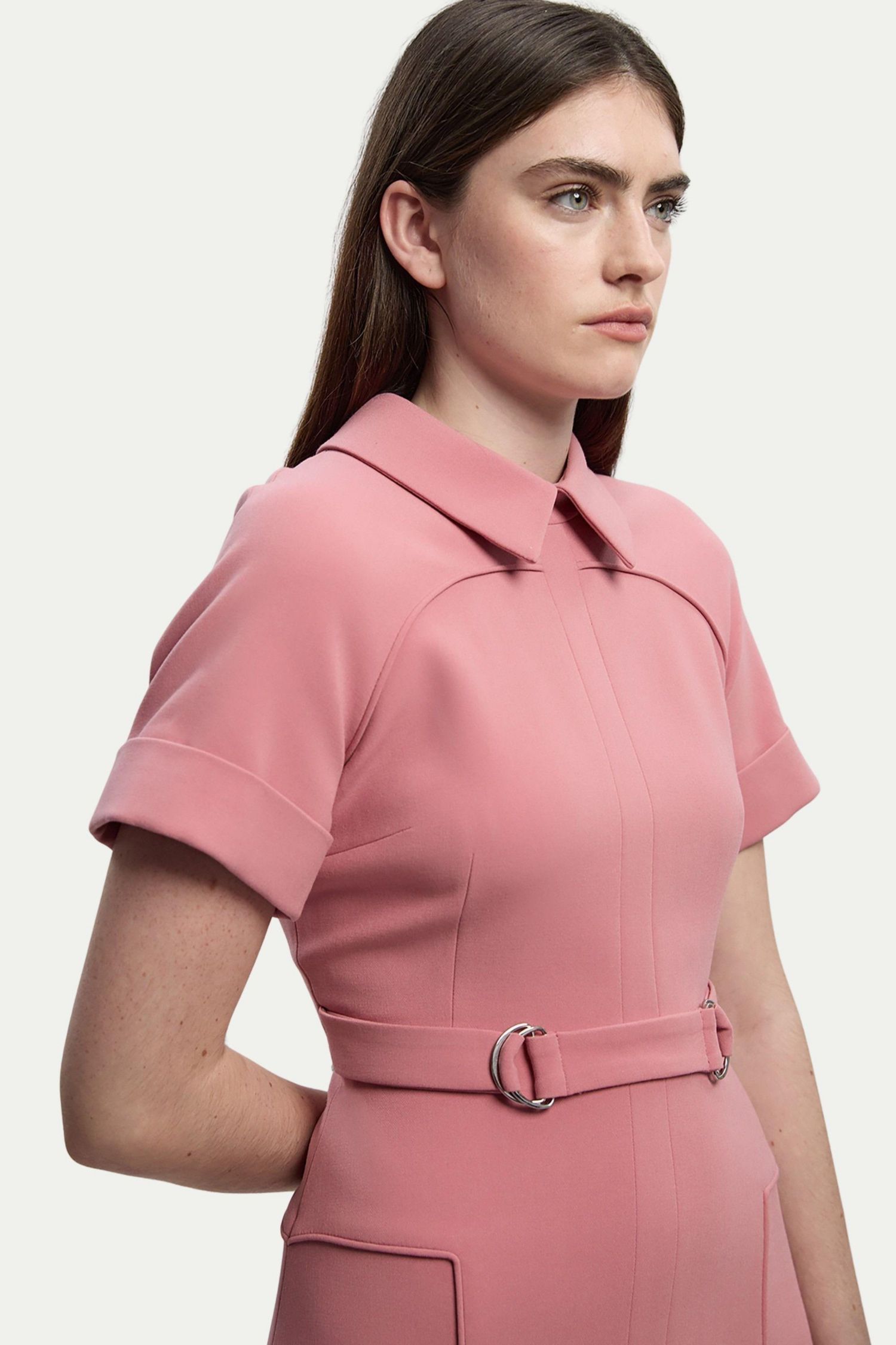 Women's Stretch Tab Detail Full Midi Dress