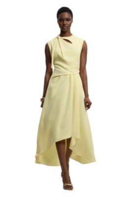 Women's Tailored Drape Neck Midi Dress