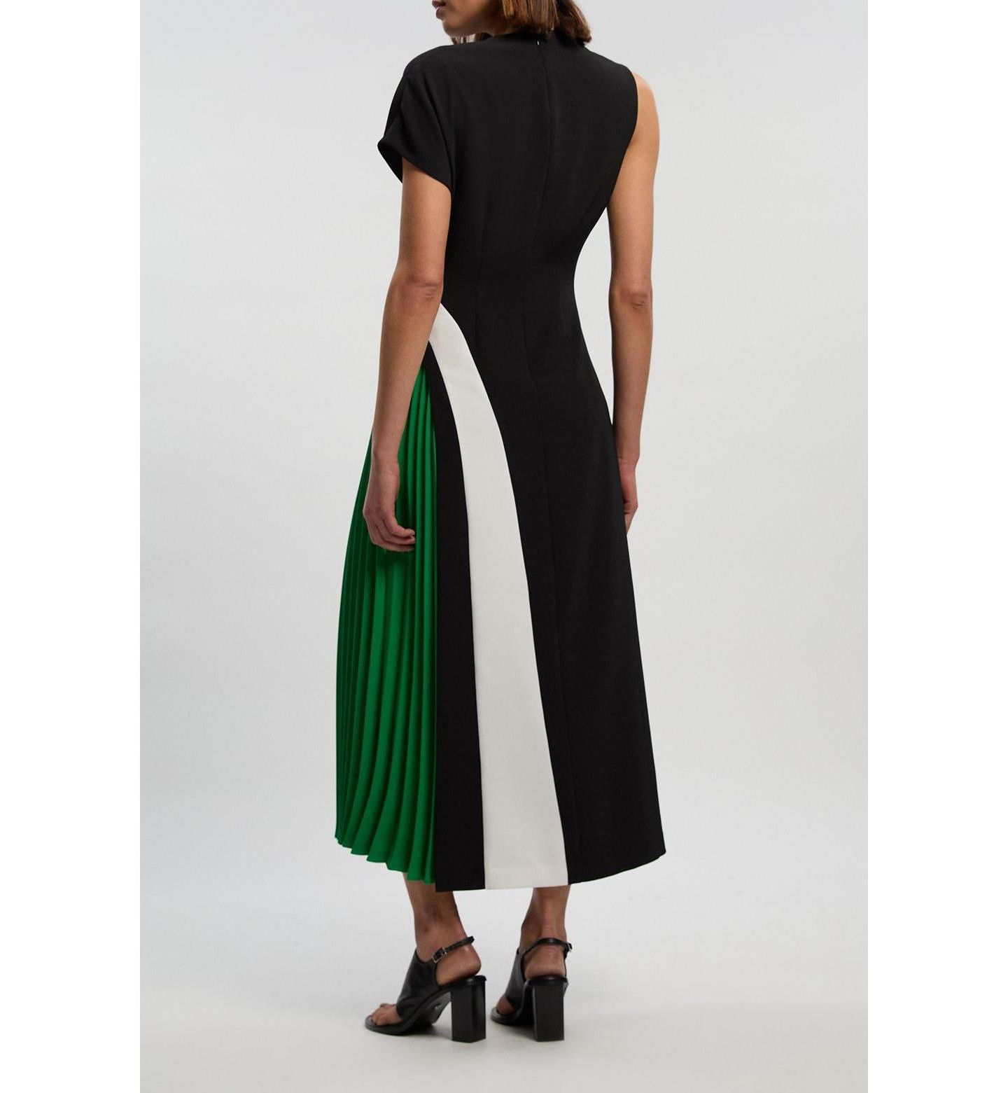 Женское платье Karen Millen Block Pleated Midi, цвет: Mono — фото 6