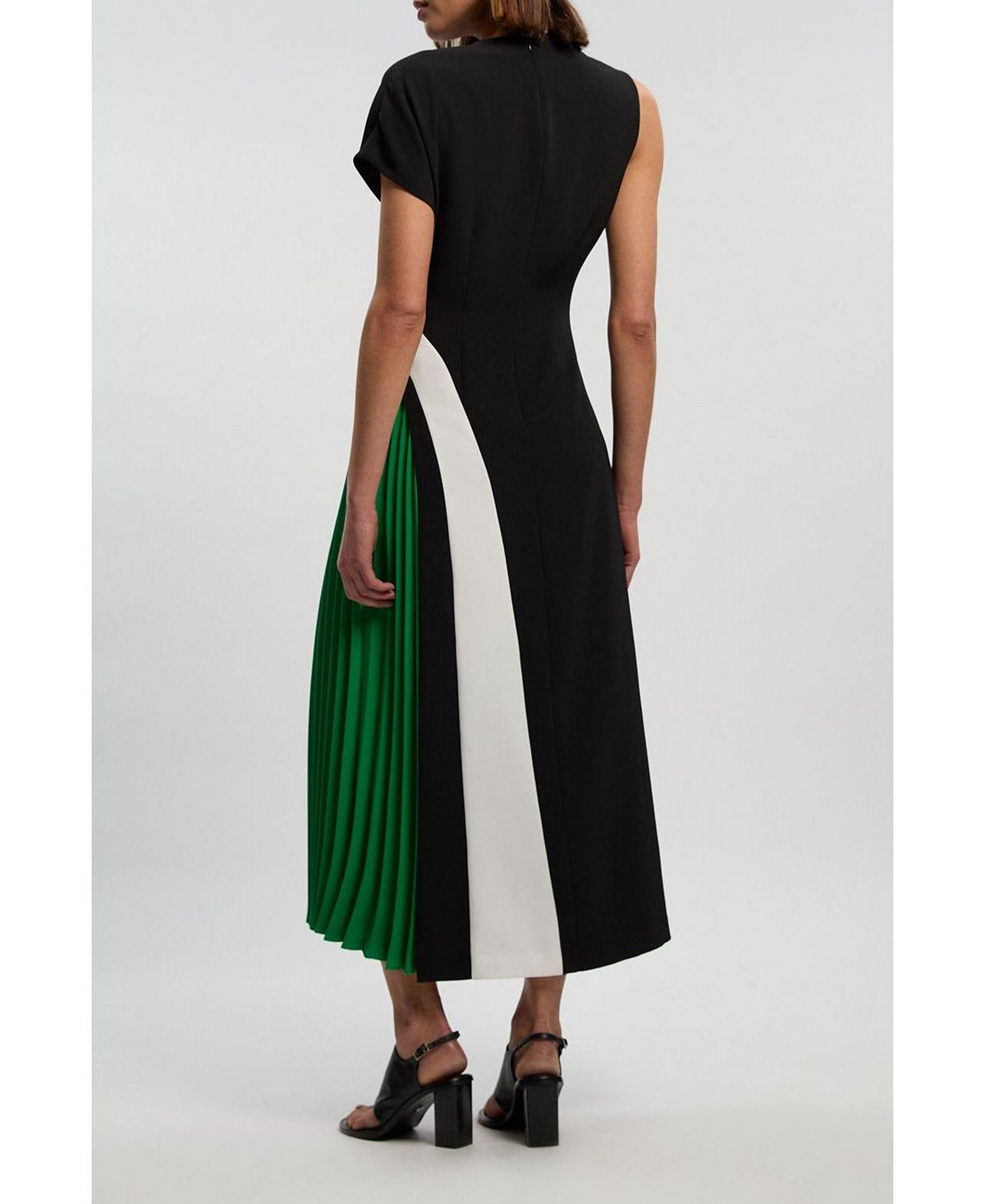Karen Millen Women's Block Pleated Midi Dress view 6 — MAYCSS fashion products