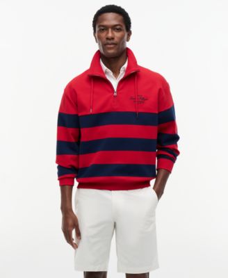 Men's Nautical Block Stripe Quarter-Zip Sweatshirt