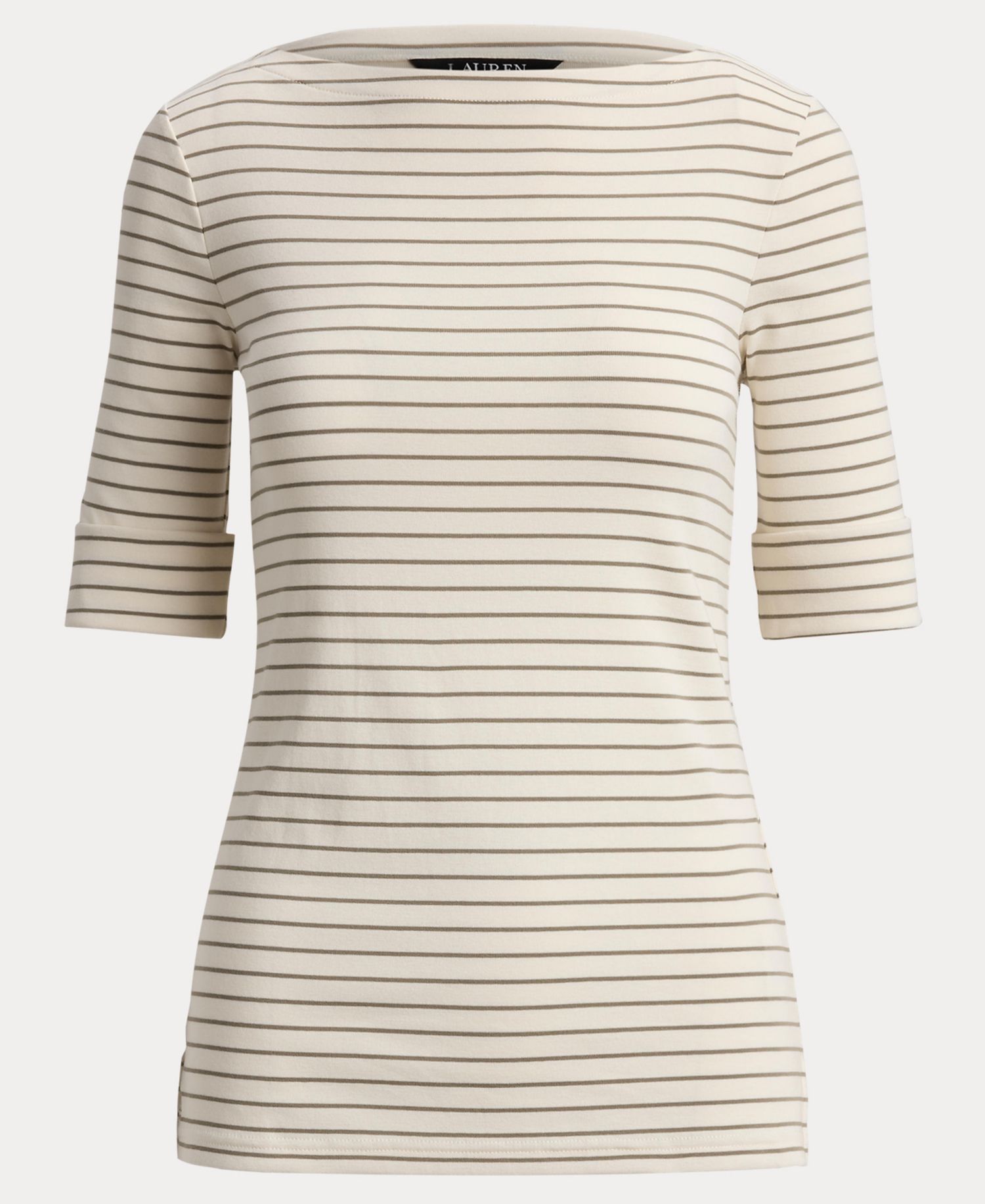 Women's Striped Boat Neck Top