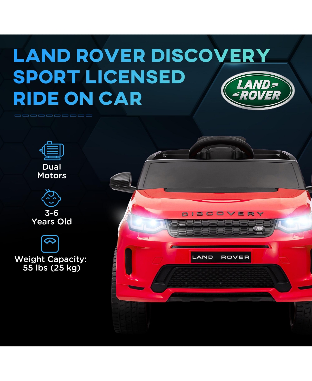 Qaba Land Rover Licensed 12V Kids Ride on Car w/ Soft Start,