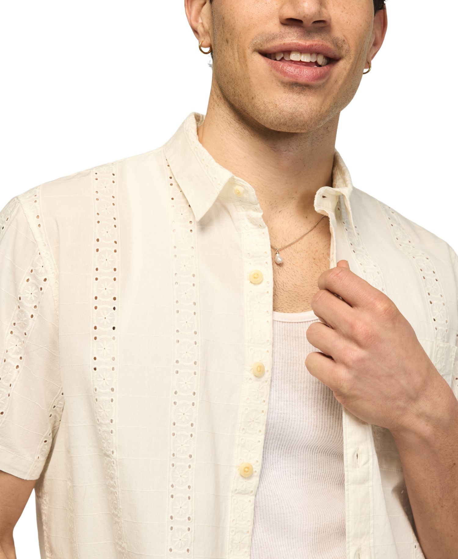 Men's Novelty Eyelet San Gabriel Short-Sleeve Shirt