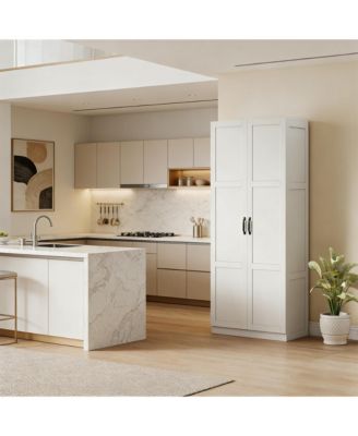 Modern Freestanding Kitchen Pantry Cabinet Storage Cabinet with Adjustable Shelves