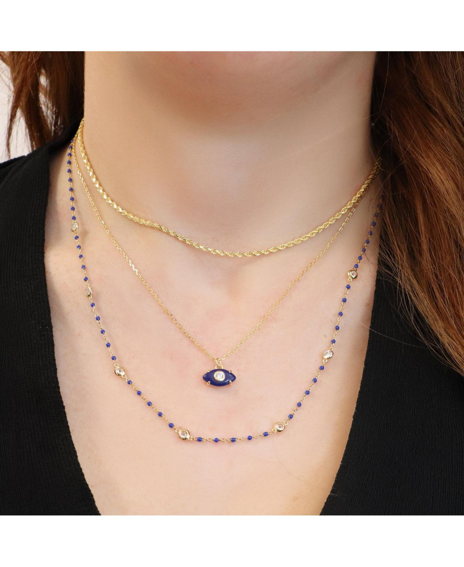 Lapis Evil Eye Necklace 14K Gold-Plated Sterling Silver