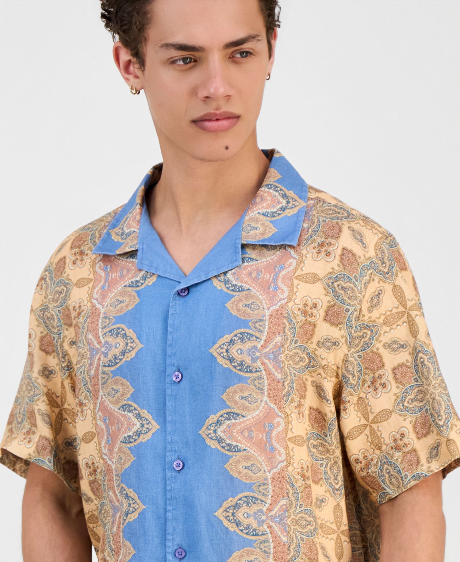 Men's Napa Linen Casa Blanca Short-Sleeve Shirt
