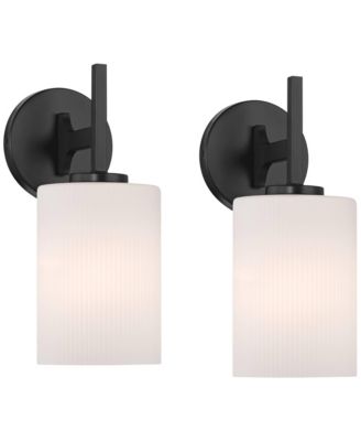 Nanni 12" High Modern Wall Sconce Light Lamp Fixture Mount Set of 2 Bathroom Bedroom Hardwired