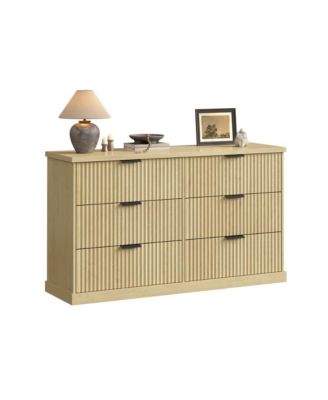 6 Drawer Bedroom Storage Dresser Double Wide Organizer Unit