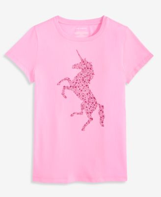 Girls' XS-XL Floral-Unicorn T-Shirt