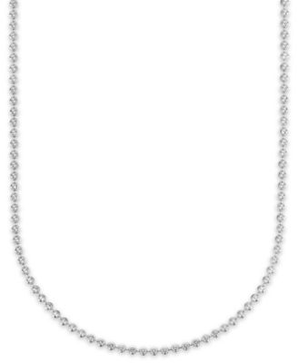 Men's Polished Moon Bead Chain Necklace in Sterling Silver