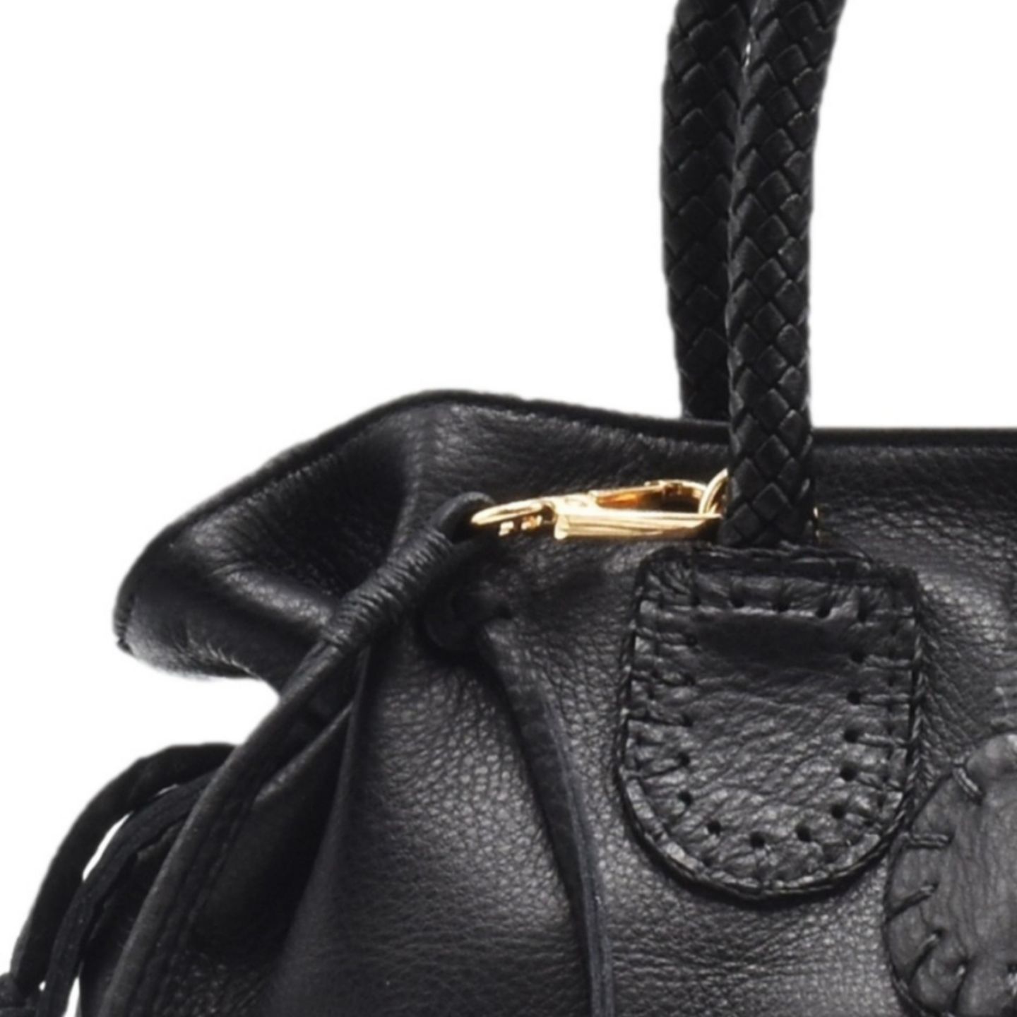 Женская сумка Carlos Falchi Mini Satchel Leather, цвет: Чёрный — фото 7