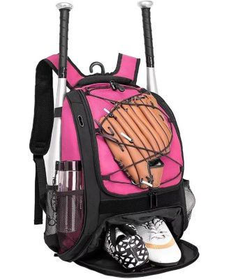 Baseball Bag Softball Backpack for Youth and Adult - T Ball Bat Equipment Bag with Bat and Helmet Holders and Shoe Compartmen