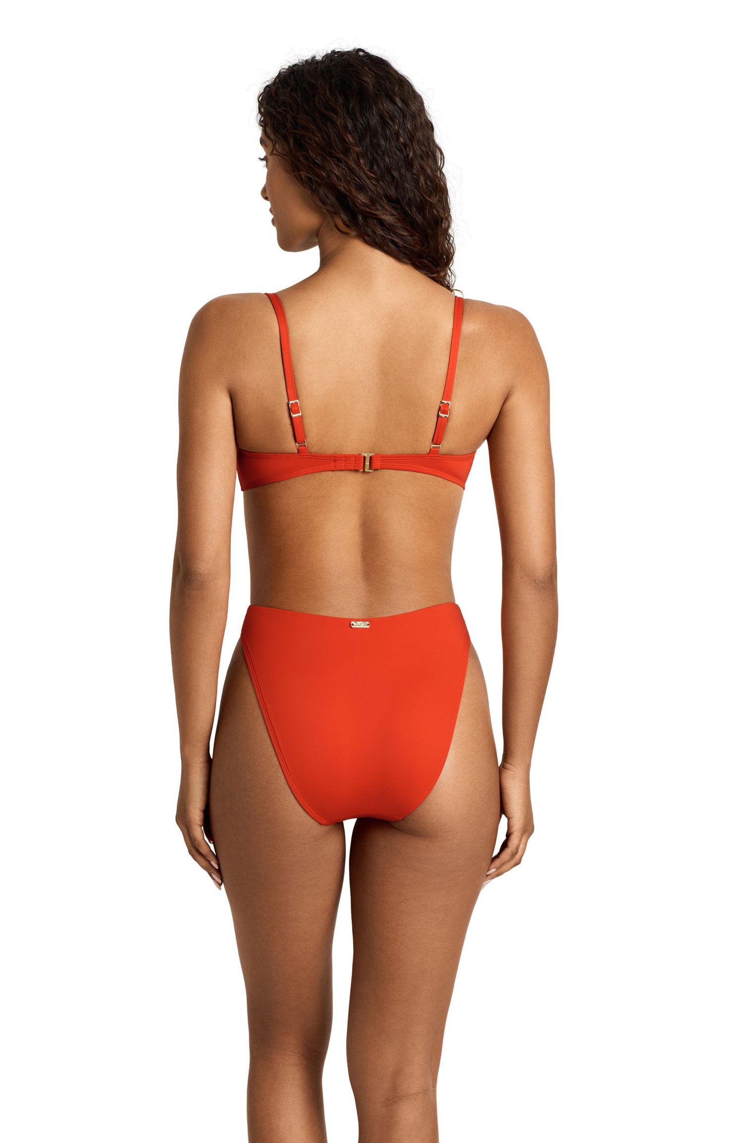 Women's Sunburst Orange High Leg Modern Coverage Swim Brief
