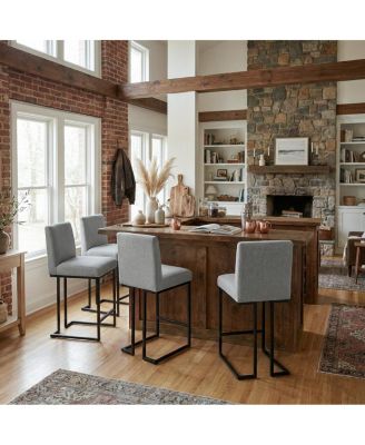 25" Upholstered Counter Height Stools Set of 4, Kitchen Island