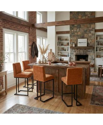 25" Upholstered Counter Height Stools Set of 4, Kitchen Island
