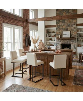 25" Upholstered Counter Height Stools Set of 4, Kitchen Island