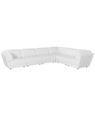 Versa 6-Piece L-Shape Leather Sectional Sofa