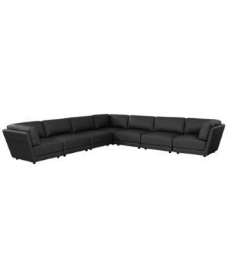 Versa 7-Piece L-Shape Leather Sectional Sofa