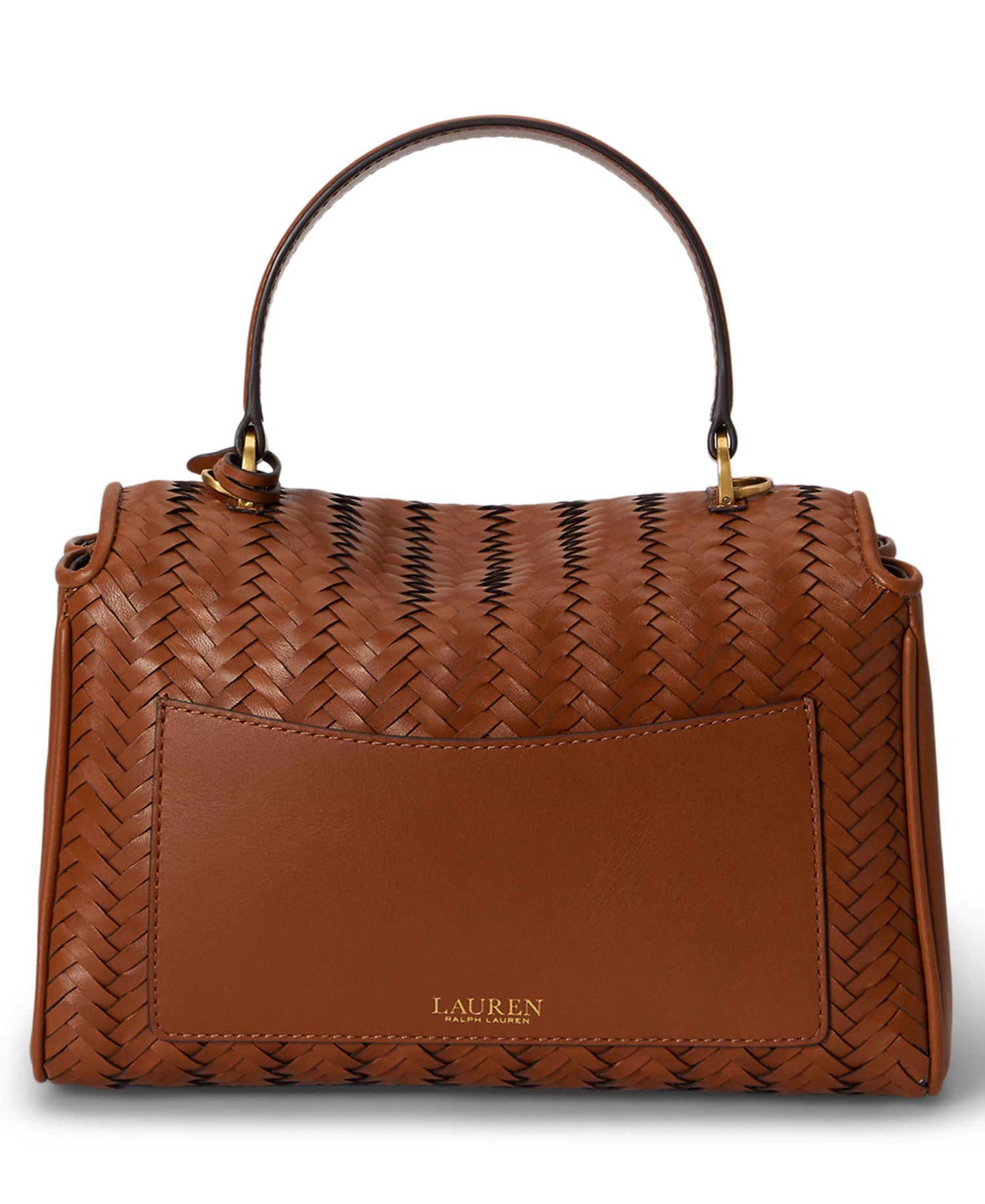 Farrah Woven Leather Small Satchel Handbag