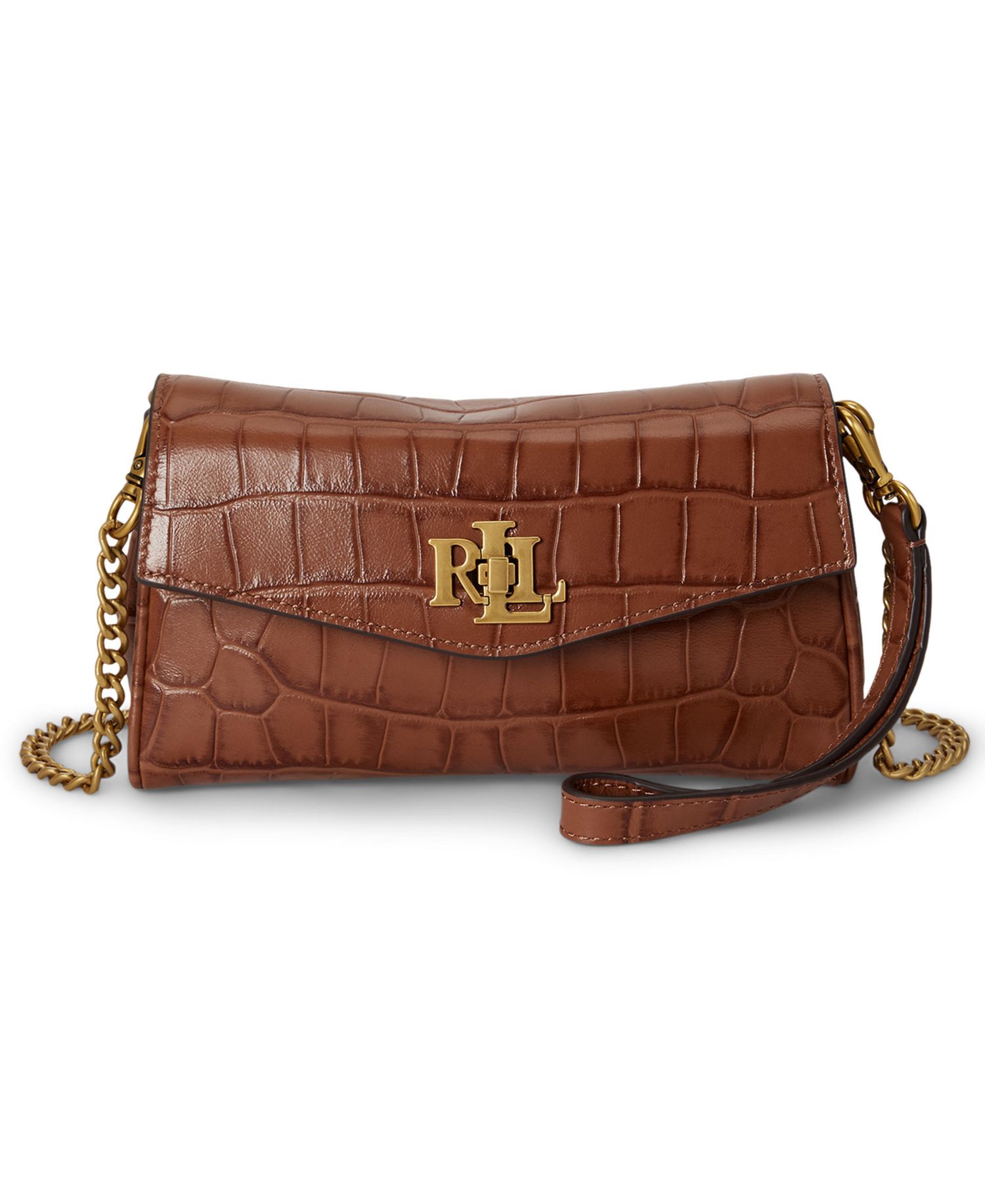 Croc-Embossed Mini Crossbody Bag