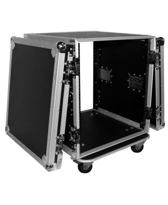 T-12RSS 12U ATA Deluxe Flight Road Case with 4" Casters for Amplifier Rack Mount Module, 19" Rail Depth