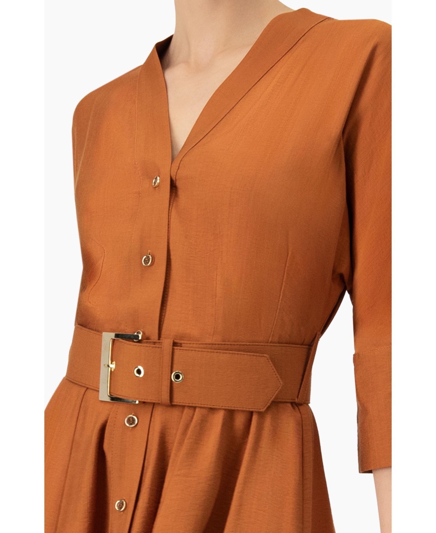 Women's Dolman Sleeve Solid Dress with Belt