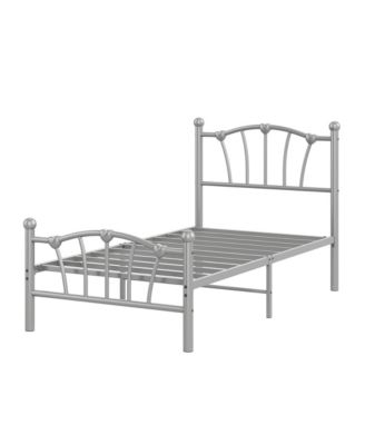 Heart-Shaped Metal Platform Bed Frame with Headboard and Footboard, Quiet Slat Support, No Box Spring Needed