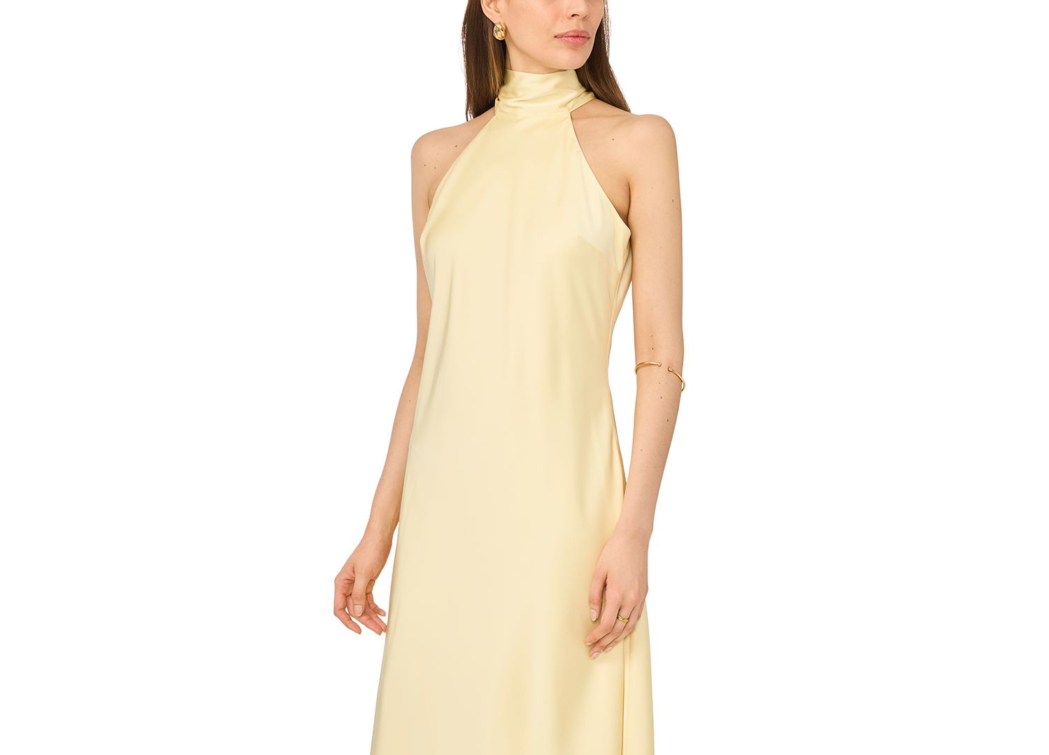 Women's Draped Tie-Back Halter Dress