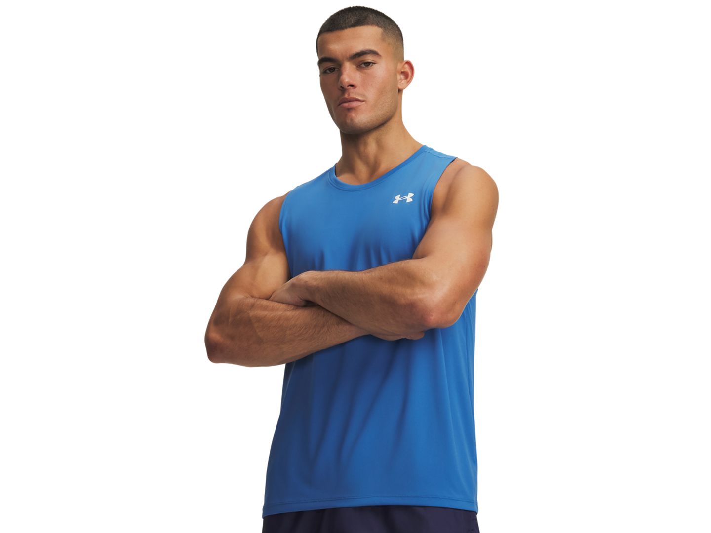 Мужской топ Under Armour UA Tech Performance Tank Top, цвет: Синий, вариант 1 — фото 1