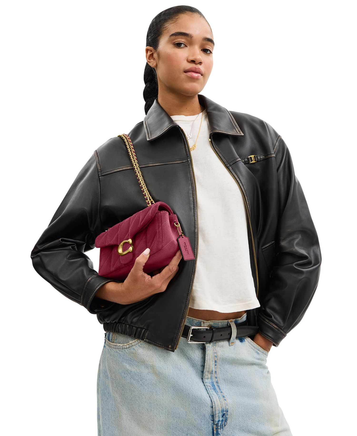 Quilted Tabby Small Suede Shoulder Bag 20