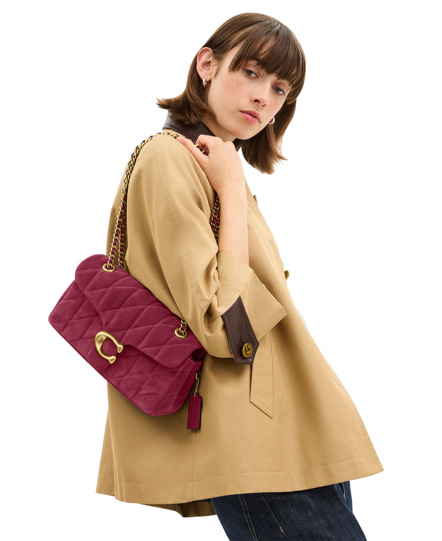 Quilted Tabby Medium Suede Shoulder Bag 26