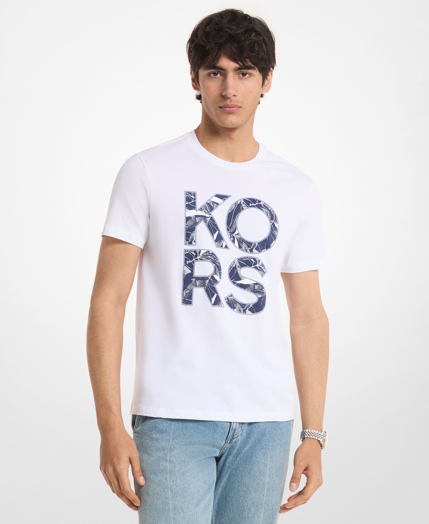 Men's Floral Logo Regular-Fit T-Shirt