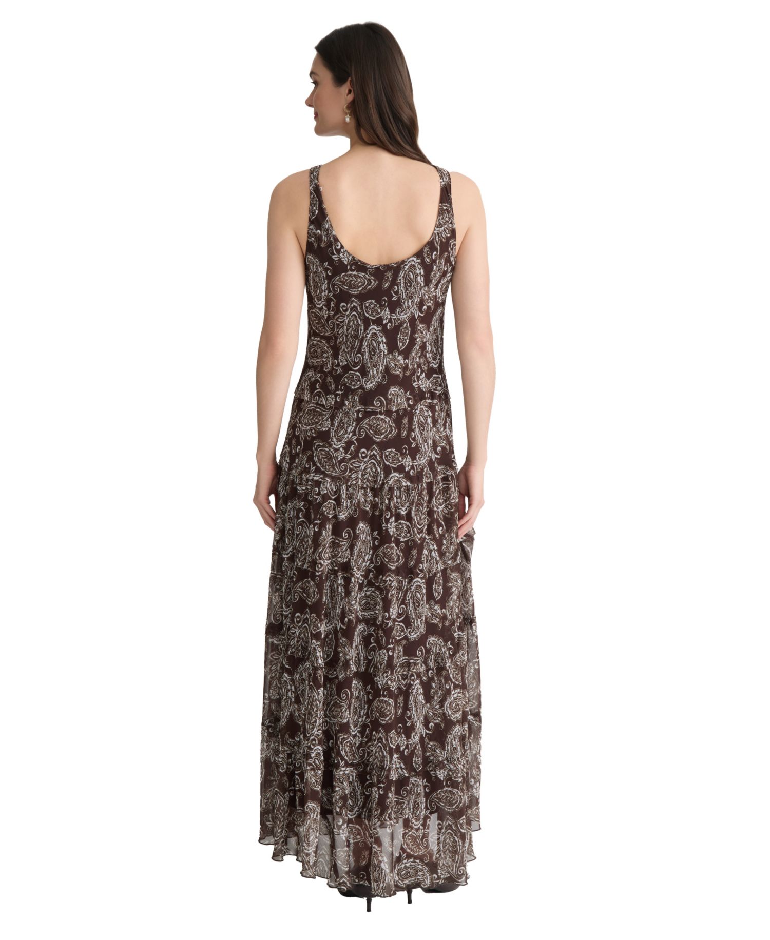 Petite Printed Multi-Tier Maxi Dress