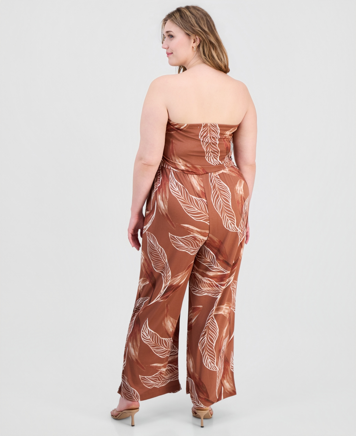 Derek Heart Trendy Plus Strapless Ruched Jumpsuit