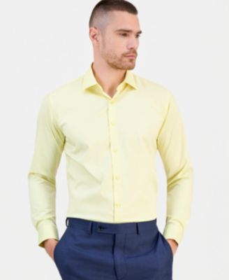 Men's Slim-Fit Solid Four-Way Stretch Dress Shirt 