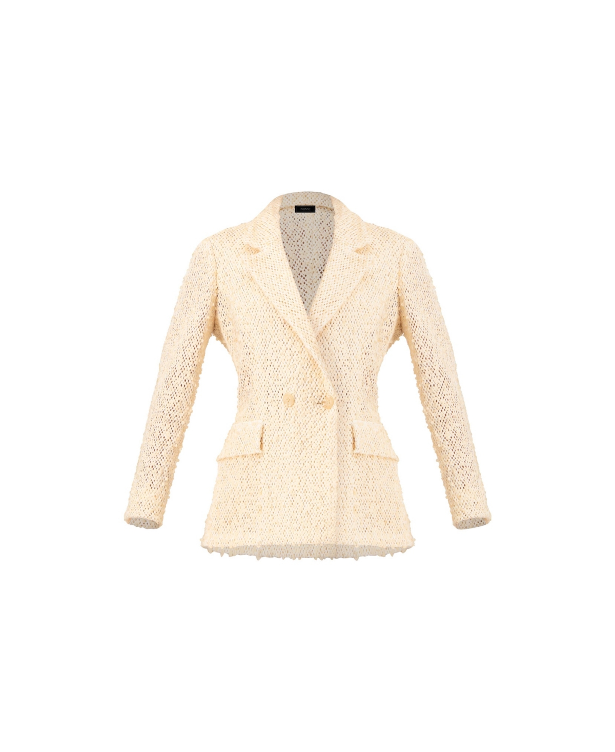 Ivonne Women's Textured Sequin See-Through Blazer with Tailored Silhouette