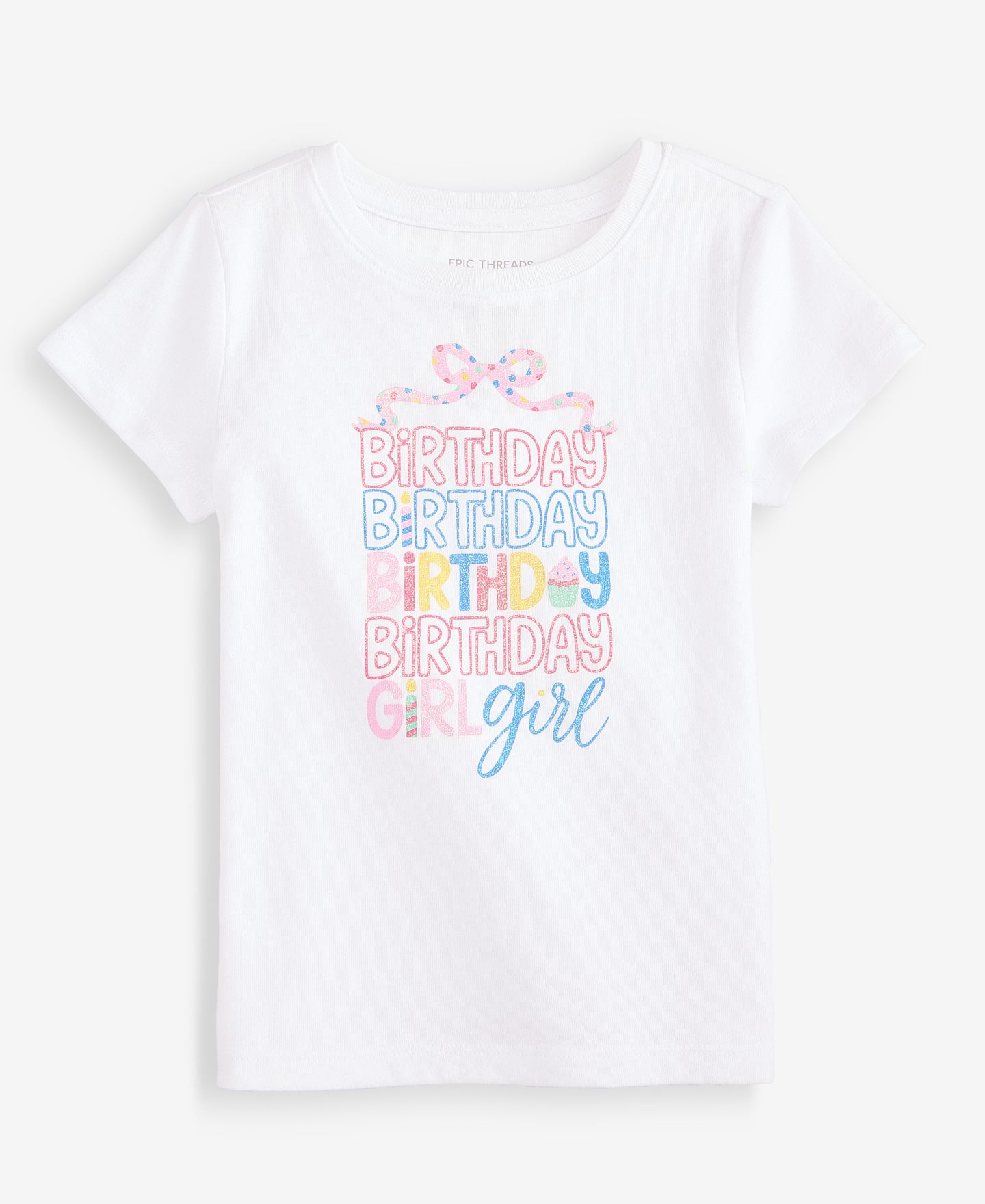 Футболка Epic Threads Birthday Girl Graphic T-Shirt для девочек-малышей, цвет: Яркий белый — фото 1