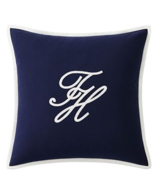Swim Shop Monogram Cotton Decorative Pillow, 20" x 20"