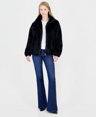 Women's Faux Fur Funnel Neck Jacket