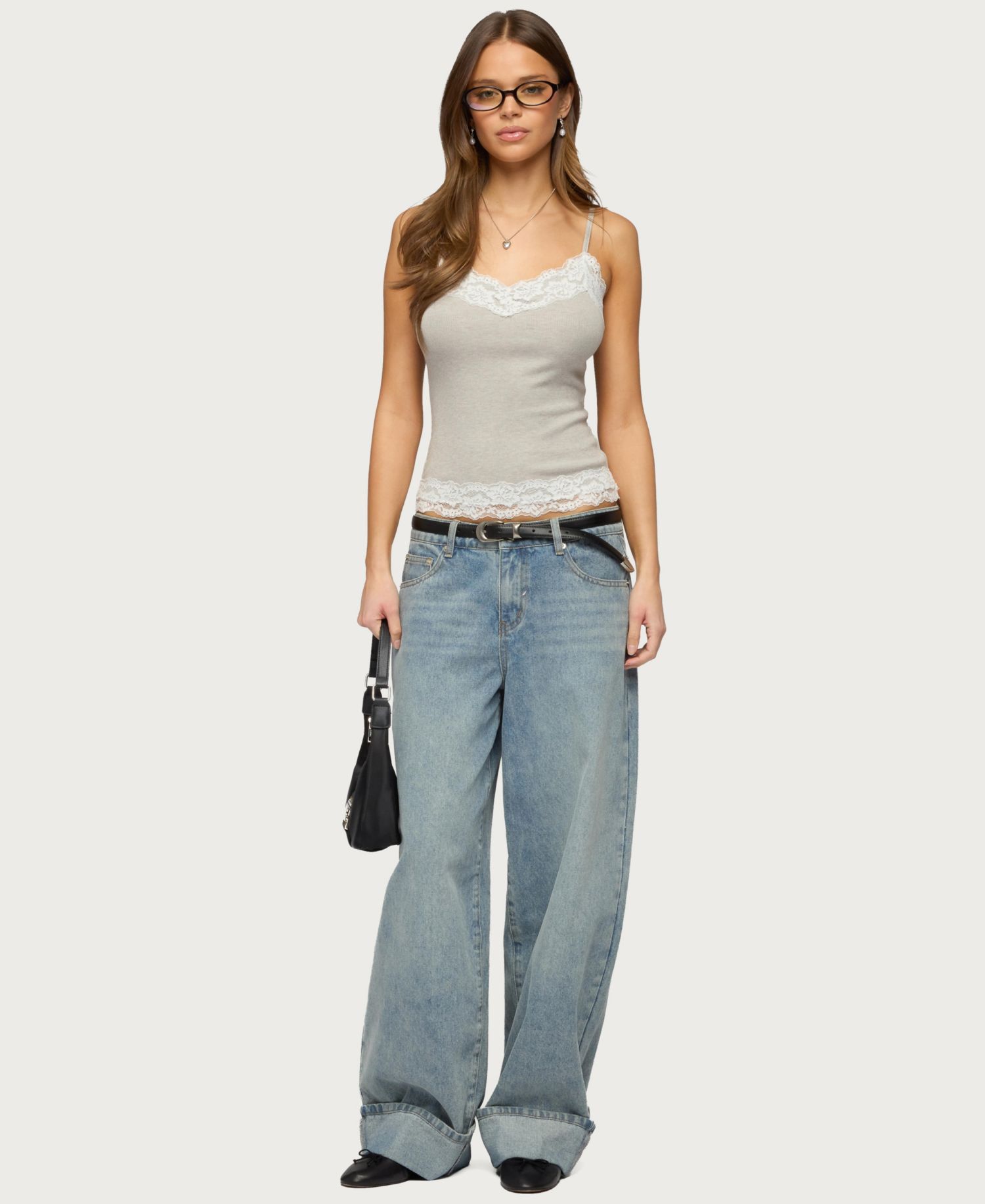 Women's Vieve Contrast Lacey Tank Top