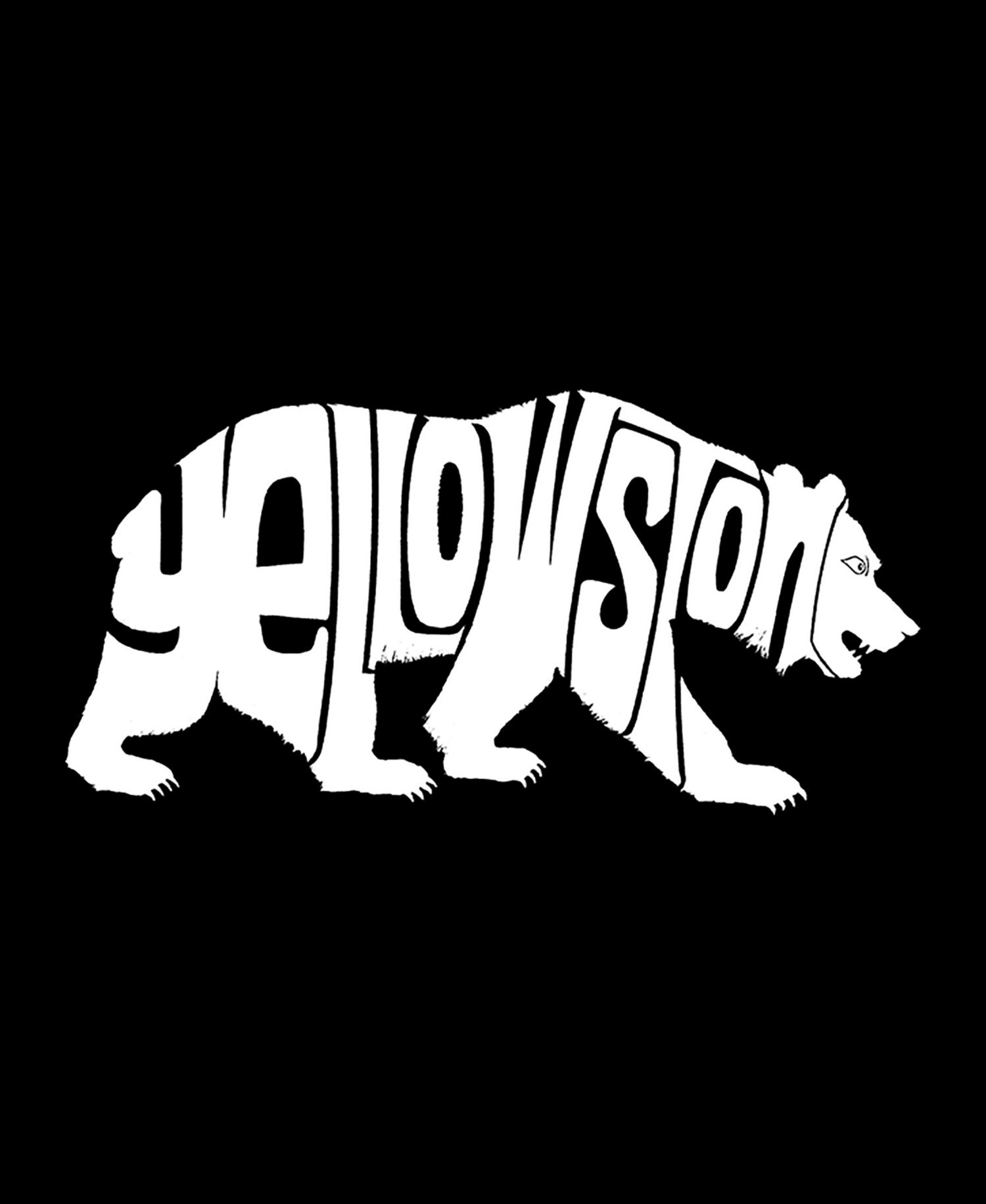 Men's Yellowstone Bear Word Art T-Shirt