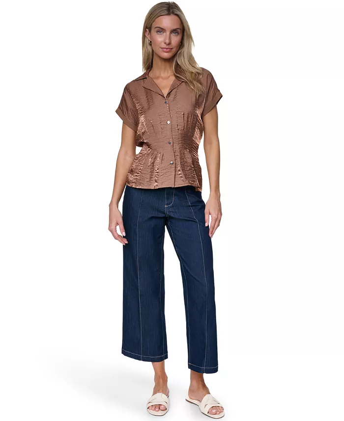 Women's Short-Sleeve Pleated Shirt - thumbnail 8