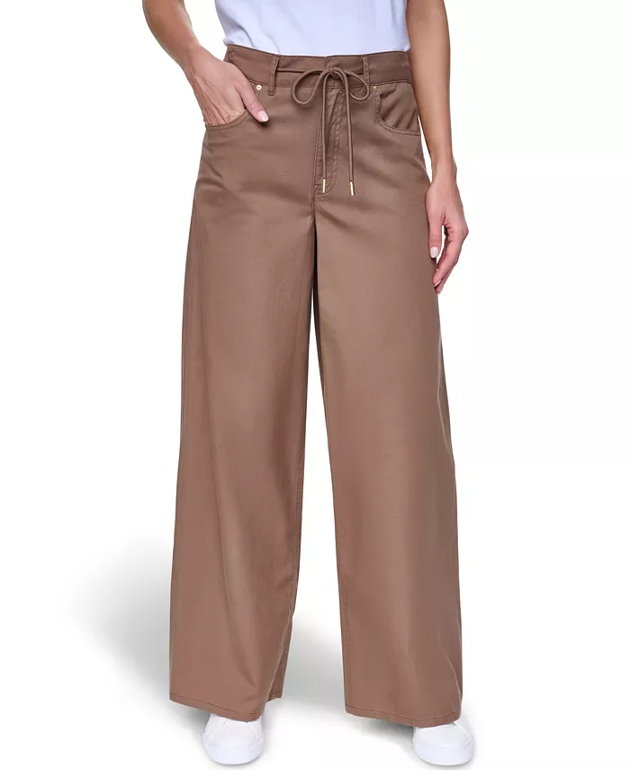 Women's Cotton-Blend Drawstring Relaxed-Fit Pants - thumbnail 8