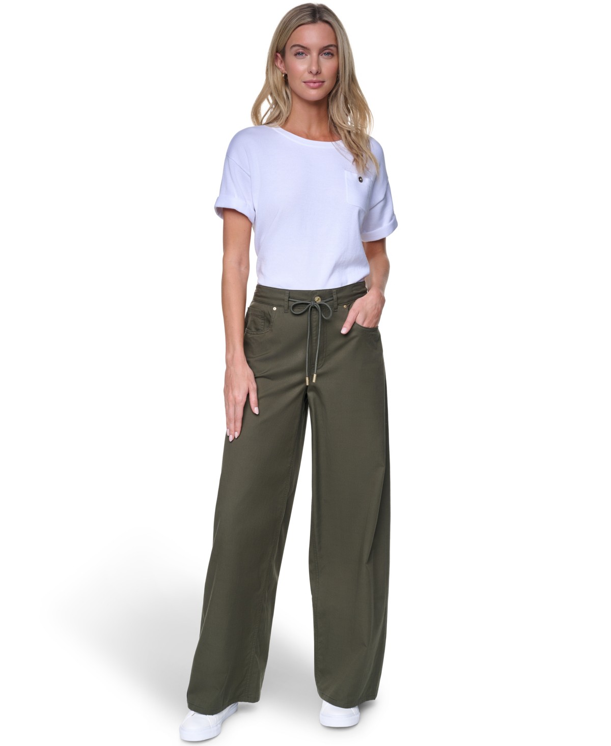 Женские Nautica Women's Cotton-Blend Drawstring Relaxed-Fit Pants — фото 3