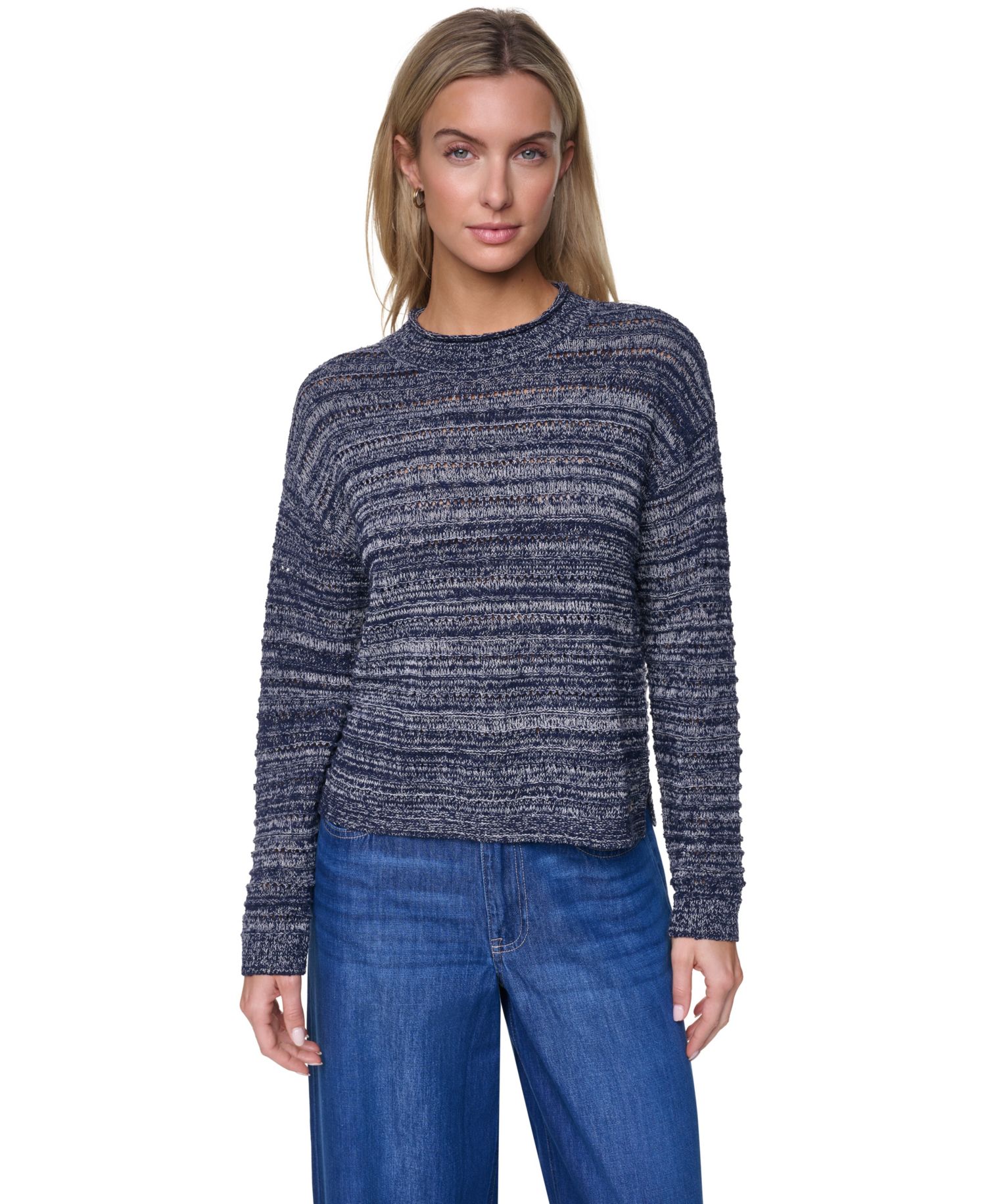 Women's Cotton-Blend Crewneck Sweater