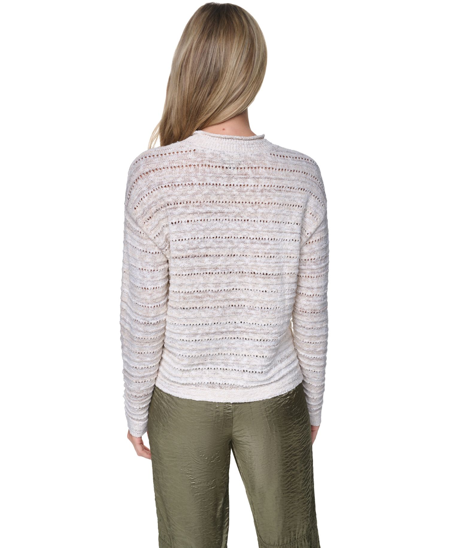 Women's Cotton-Blend Crewneck Drop Shoulder Sweater